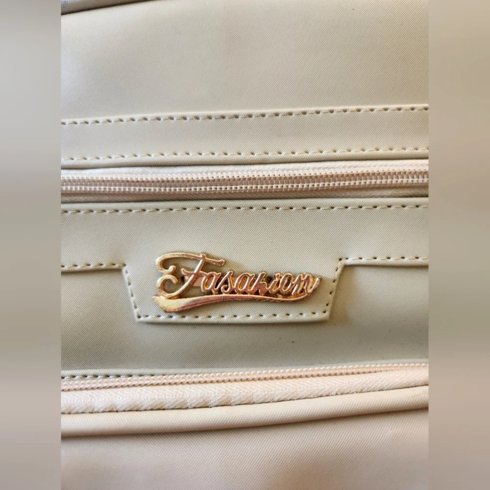 Cream Backpack with Gold Accents - Picture 9 of 9